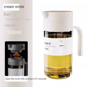 550ML Automatic Press Type Opening And Closing Oiler (Option: 550ML-Cream White)