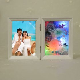 Three-dimensional Piano Paint Frame Solid Wood Photo Frame Gift Box (Color: Blue)