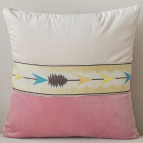 Solid Color Patchwork With Thickened Fabric Pillowcase Cover (Option: Pink-45X45cm pillowcase)