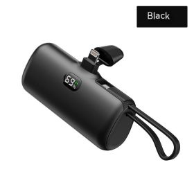 Capsule Digital Display Wireless Pocket Power Bank (Option: Fast Charge Version Black-5000mAh)