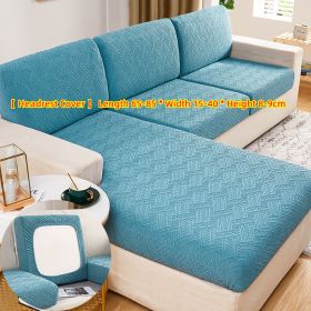 Anti Cat Scratch Elastic Sofa Cover Cushion (Option: Wind Chimes Lake Blue-Head pillowcase)