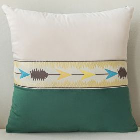 Solid Color Patchwork With Thickened Fabric Pillowcase Cover (Option: Green-45X45cm pillowcase)