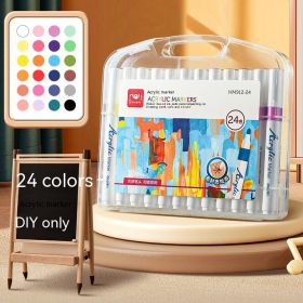 Waterproof And Opaque Color Pen Student Children Only For Art (Option: 24 Colors Acrylic Marker Pen)