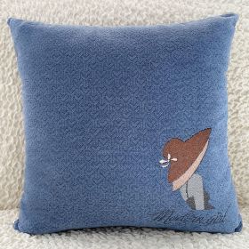 Bed Window Cushions And Pillowcases (Option: Blue-45X45cm pillowcase)