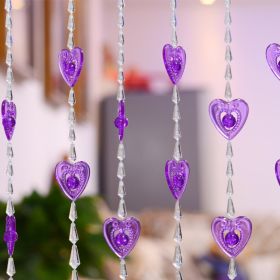 Household Plastic Crystal Acrylic Door Chain Decoration (Option: Transparent purple-70x90)