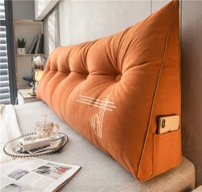 Pillow Soft Bag Triangle Sofa Back Cushion Removable And Washable (Option: Fantasy Orange-60x50x20cm)