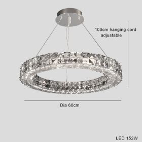 Light Luxury Style Crystal Chandelier Modern Simple Led (Option: Medium-Tricolor LED light)