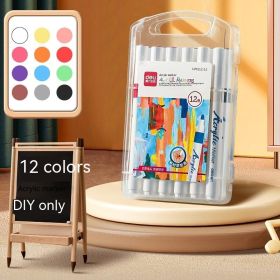 Waterproof And Opaque Color Pen Student Children Only For Art (Option: 12 Colors Acrylic Marker Pen)