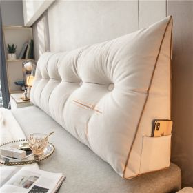 Pillow Soft Bag Triangle Sofa Back Cushion Removable And Washable (Option: Elegant White-120x50x20cm)