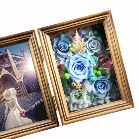 Creative Solid Wood 7 Inch Photo Frame Gift (Option: Blue Style)