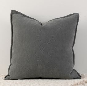 Living Room Sofa Herringbone Pattern Chenille Pillowcase (Option: Charcoal grey-45x45cm)