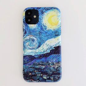 Retro Oil Painting Phone Case (Option: Oil Painting Starry Sky-Iphone11)