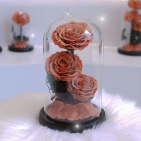 Two Or Three Roses Glass Cover Gift Box (Option: Agate 3 Flowers)