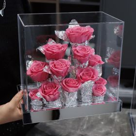 Acrylic Flower Box Valentine's Day Christmas Gift (Option: Sweet Powder)