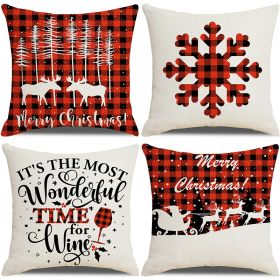 Sofa Living Room Christmas Pillow Cover Combination (Option: 1063Style-45x45cm)