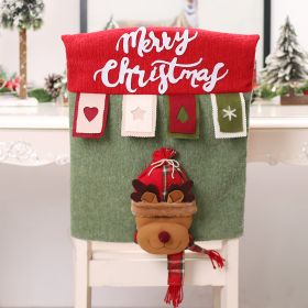 Christmas Decorations Cartoon Color Three-dimensional Doll Chair Cover (Option: H JT307 Elk Chair Cover)