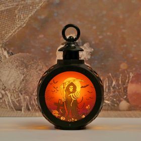 Halloween Round Portable Small Night Lamp Decoration Props (Option: Skull)