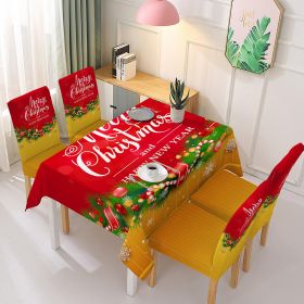 Christmas Tablecloth Decorations Arrangement Printing (Option: Style 6-Chair Cover Size)