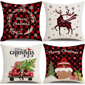 Sofa Living Room Christmas Pillow Cover Combination (Option: 1054Style-45x45cm)