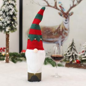 Christmas Knitted Fabric Faceless Doll Wine Bottle Cover (Option: C Stripe Wine Sleeve)