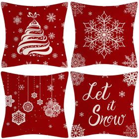 Sofa Living Room Christmas Pillow Cover Combination (Option: 1073Style-45x45cm)