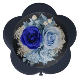 Household Eternal Flowers Necklace Ring Jewelry Box (Option: Blue Sky Blue)