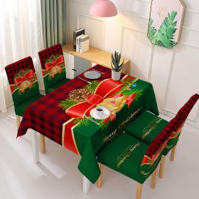 Christmas Tablecloth Decorations Arrangement Printing (Option: Style 4-Chair Cover Size)