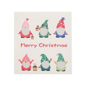 Christmas Cartoon Print Cellulose Sponge Dishcloth (Option: 4 Style)