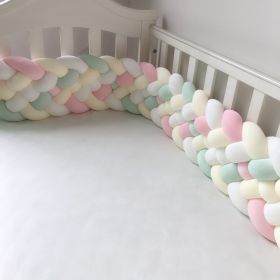 Six-strand Bed Fence Twist Braid New Hand-woven Long Knotted Pillow (Option: White Mint Green Pink-6 Shares 240cm)