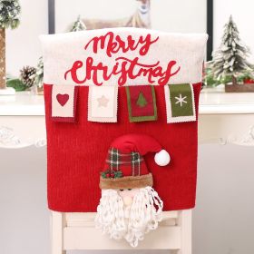 Christmas Decorations Cartoon Color Three-dimensional Doll Chair Cover (Option: H JT305 Elderly Chair Cover)