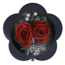 Household Eternal Flowers Necklace Ring Jewelry Box (Option: Two Eternal Flowers)