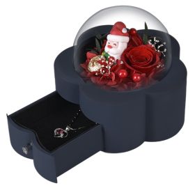 Household Eternal Flowers Necklace Ring Jewelry Box (Option: Christmas Style)