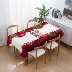 Printed Christmas Polyester Tablecloth Rectangular (Option: Model 8-140x180CM)