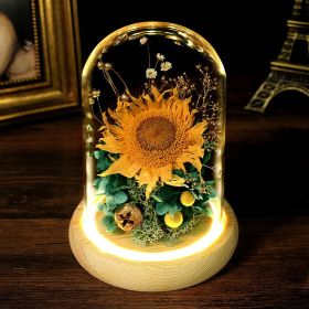 Creative Sunflower Preserved Fresh Flower Light Decoration Gift Box (Option: Green Hydrangea)