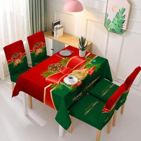 Christmas Tablecloth Decorations Arrangement Printing (Option: Style 7-Chair Cover Size)