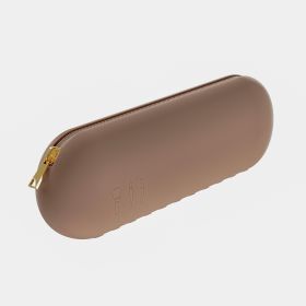 Silicone Makeup Brush Travel Storage Bag (Color: Brown)