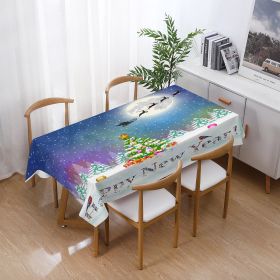 Printed Christmas Polyester Tablecloth Rectangular (Option: Style 17-140x180CM)