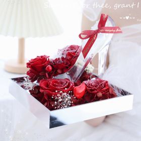 Transparent Acrylic Rose Christmas Gift Decoration Ornaments (Color: Red)