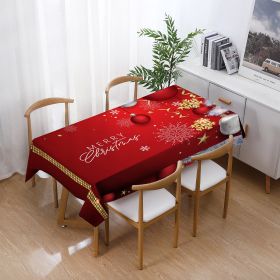 Printed Christmas Polyester Tablecloth Rectangular (Option: Style 13-140x140CM)