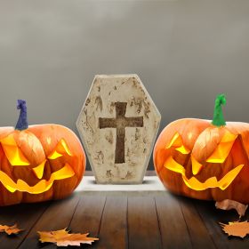 Pumpkin Head Ghost Halloween Scene Decoration Ornaments (Option: Cross Ornaments)