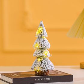 Tower-shaped Flocking Snow Pine Desktop Christmas Tree Ornaments (Option: 20cm)