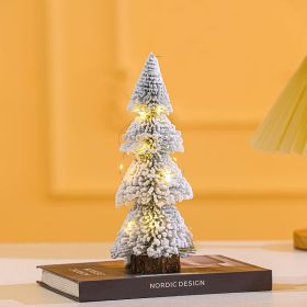 Tower-shaped Flocking Snow Pine Desktop Christmas Tree Ornaments (Option: 25cm)