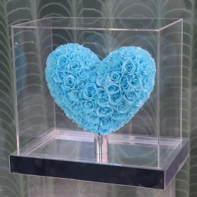 Fashion Simple Love Rose Decoration Gift Box (Option: Full Flower Tiffany Blue)