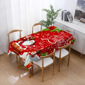 Printed Christmas Polyester Tablecloth Rectangular (Option: Style 9-140x180CM)