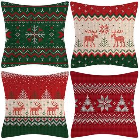 Sofa Living Room Christmas Pillow Cover Combination (Option: 1070Style-45x45cm)