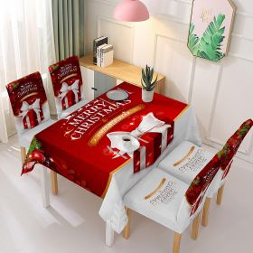 Christmas Tablecloth Decorations Arrangement Printing (Option: Style 5-Chair Cover Size)