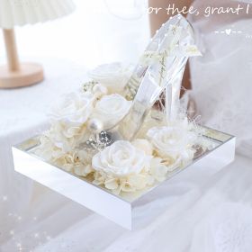 Transparent Acrylic Rose Christmas Gift Decoration Ornaments (Color: White)