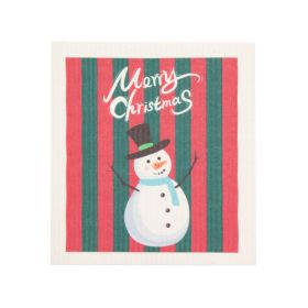 Christmas Cartoon Print Cellulose Sponge Dishcloth (Option: 2 Style)