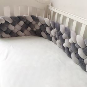 Six-strand Bed Fence Twist Braid New Hand-woven Long Knotted Pillow (Option: Gray Dark Gray-6 Shares 240cm)