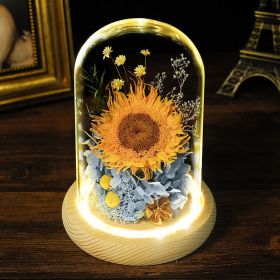 Creative Sunflower Preserved Fresh Flower Light Decoration Gift Box (Option: Picture Color)